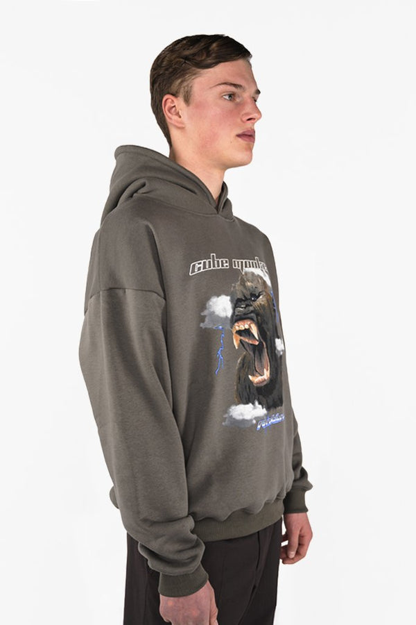 Oversized Hoodie Green Cube Monkey Rolánn
