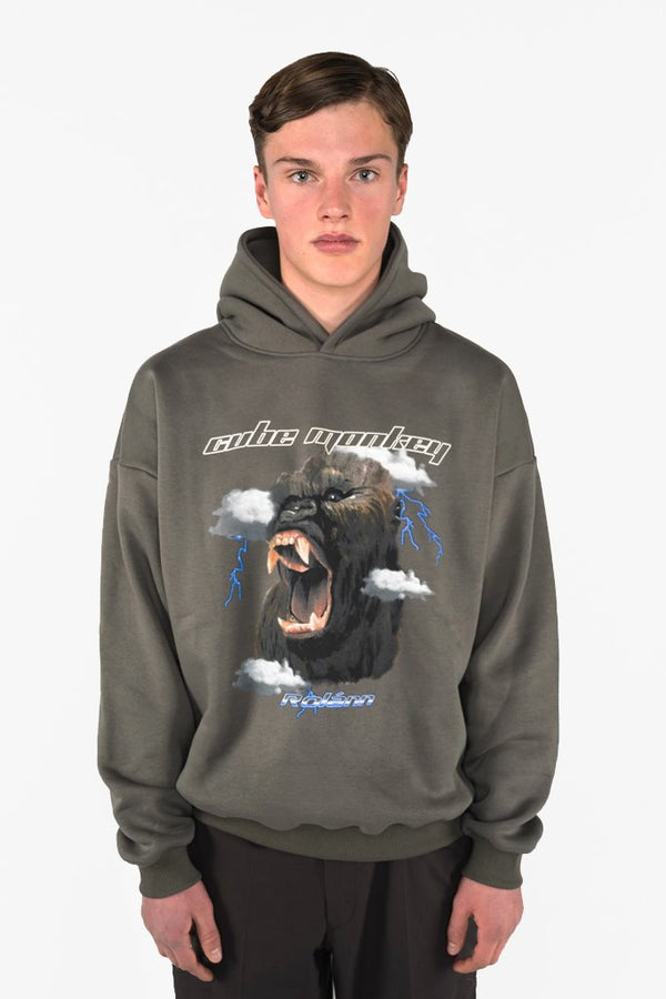 Oversized Hoodie Green Cube Monkey Rolánn