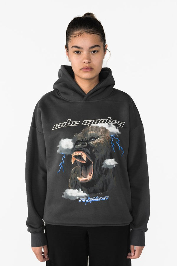 Oversized Hoodie Grey Cube Monkey Rolánn
